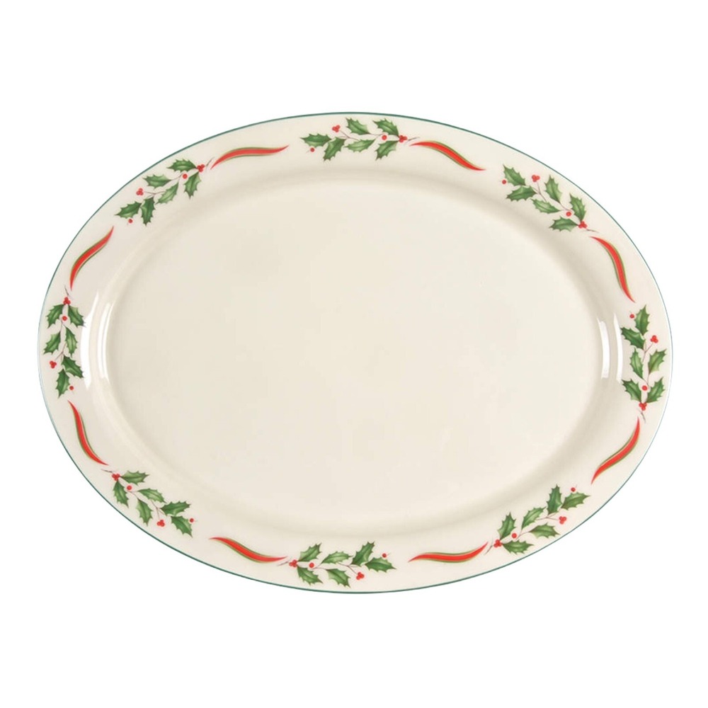 Lenox Country Holly Oval Serving Platter 14"